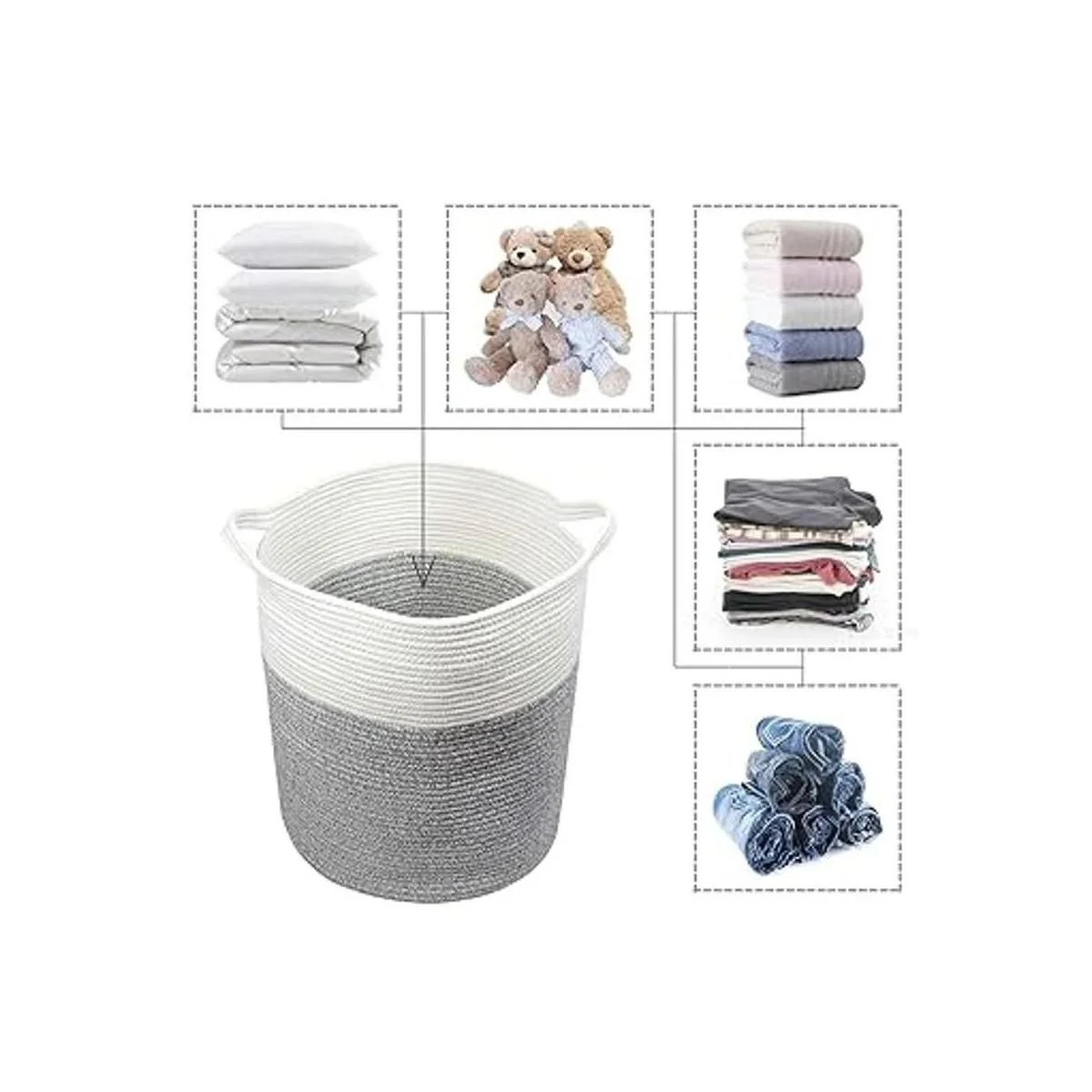 COMFYHOMI Cesta grande de 18 x 16 pulgadas de alto tejido_6