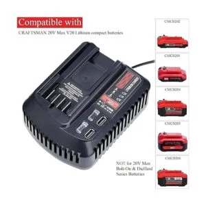 CMCB104 V20 Cargador rápido de repuesto para Craftsman_3