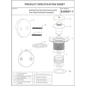 Artiwell Juego de molduras de bañera con punta negra mate_6