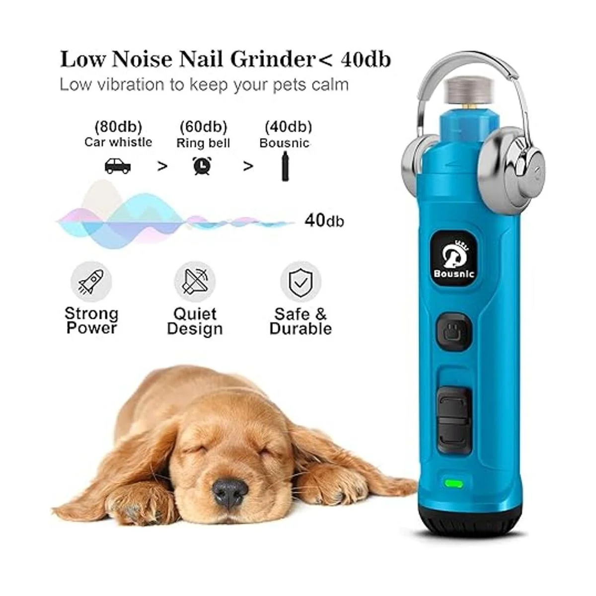 BOUSNIC Molinillo de uñas para perros con 2 luces LED muy_5