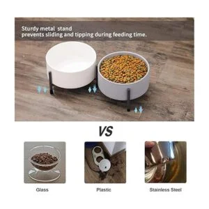 Juego de 2 tazones de cerámica para perros y gatos de 32_5