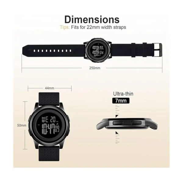 YUINK Mens Watch UltraThin Digital Sports Watch Waterproof_3