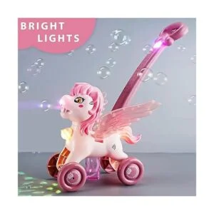 IGINOA Bubble Machine Blower Blaster Lawn Mower Maker Pink_4