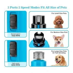 BOUSNIC Molinillo de uñas para perros con 2 luces LED muy_4
