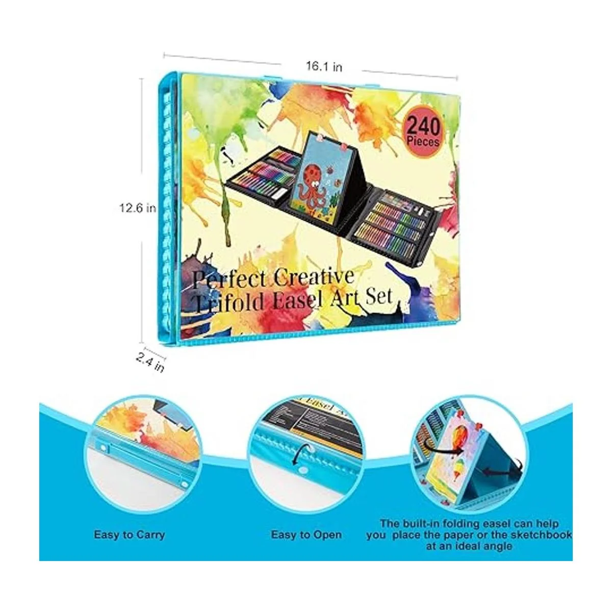 Suministros de arte paquete de 240 juegos de arte para_7