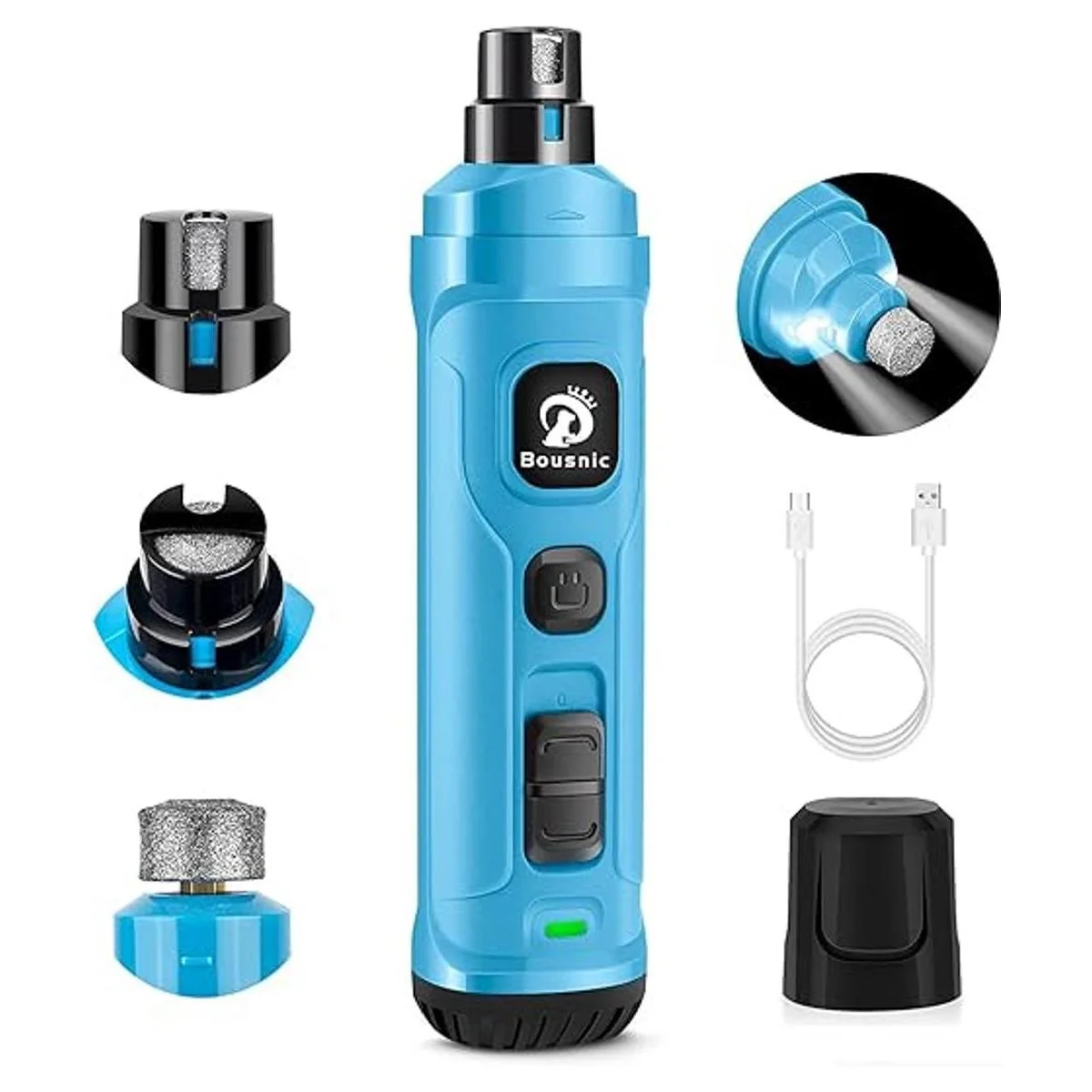 BOUSNIC Molinillo de uñas para perros con 2 luces LED muy_1