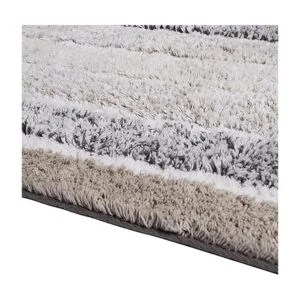 Alpine Stripe Juego de 2 alfombras de baño de color gris_4