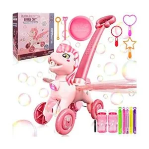 IGINOA Bubble Machine Blower Blaster Lawn Mower Maker Pink_1