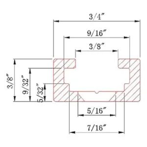 Pista en T de 36 pulgadas con tornillos de madera perfil_3