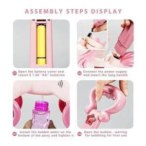 IGINOA Bubble Machine Blower Blaster Lawn Mower Maker Pink_2