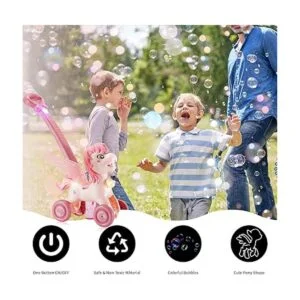 IGINOA Bubble Machine Blower Blaster Lawn Mower Maker Pink_5