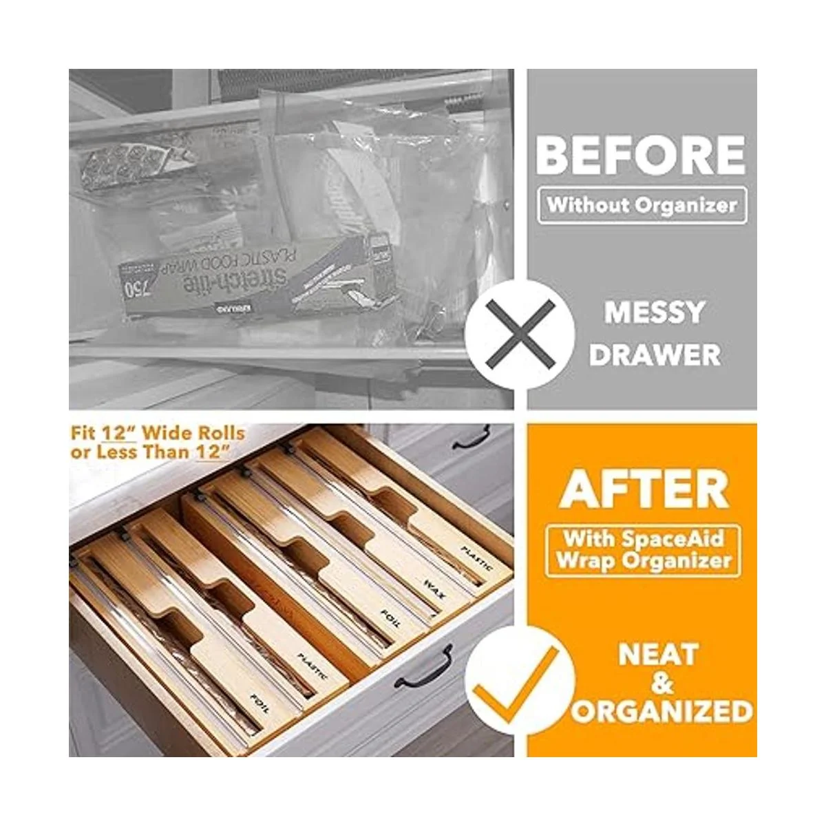 SpaceAid WrapNeat Organizador 3 en 1 con cortador y_2