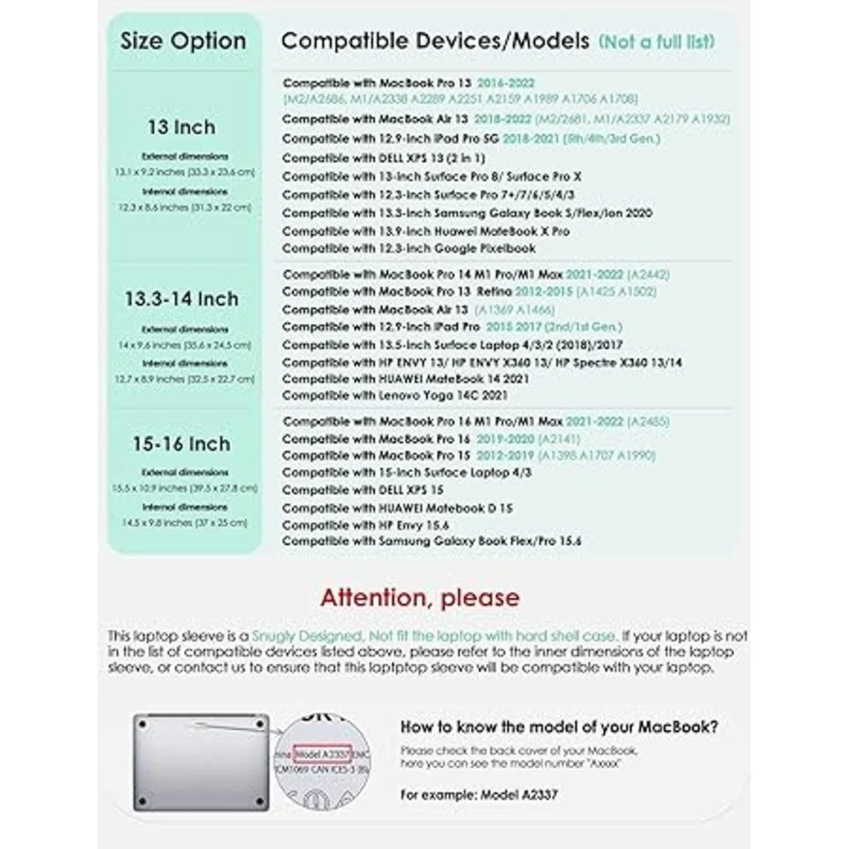 HYZUO Funda para laptop de 13.3 a 14 pulgadas con función_2