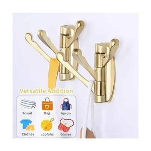 Gancho giratorio para toallas de color dorado cepillado 2_5