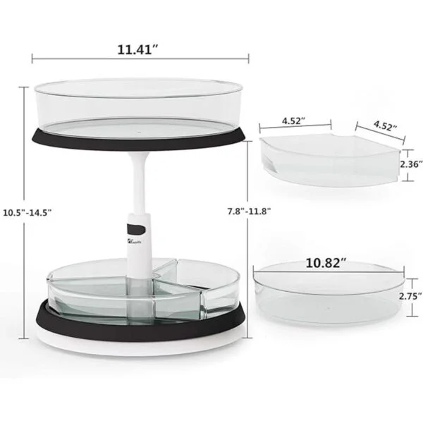 Lazy Susan Tocadiscos de 2 niveles y organizador de_6