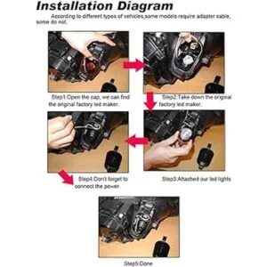 KYYET 2x5W LED ngel Ojos Halo Anillo Blanco Bombillas de_4