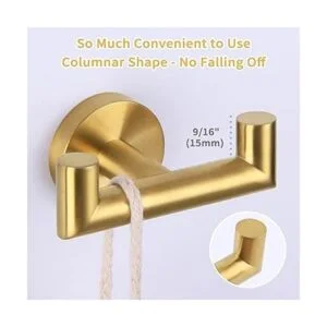 Toalla doble gancho de oro cepillado 2 piezas ángulo_7