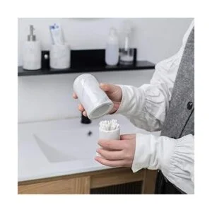 JIMEI Soporte para hisopos de algodón de mármol con tapa_6