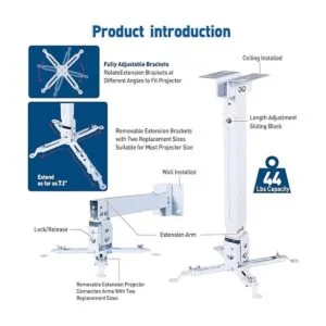 Homcine Soporte universal para proyector de techo o_4