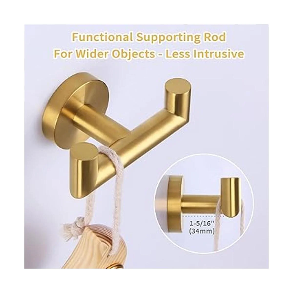 Toalla doble gancho de oro cepillado 2 piezas ángulo_6