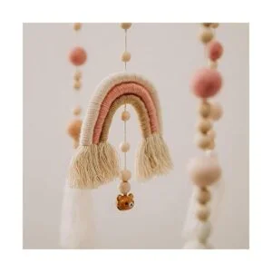 Cuna móvil para bebé cuna de arco iris móvil de madera_4