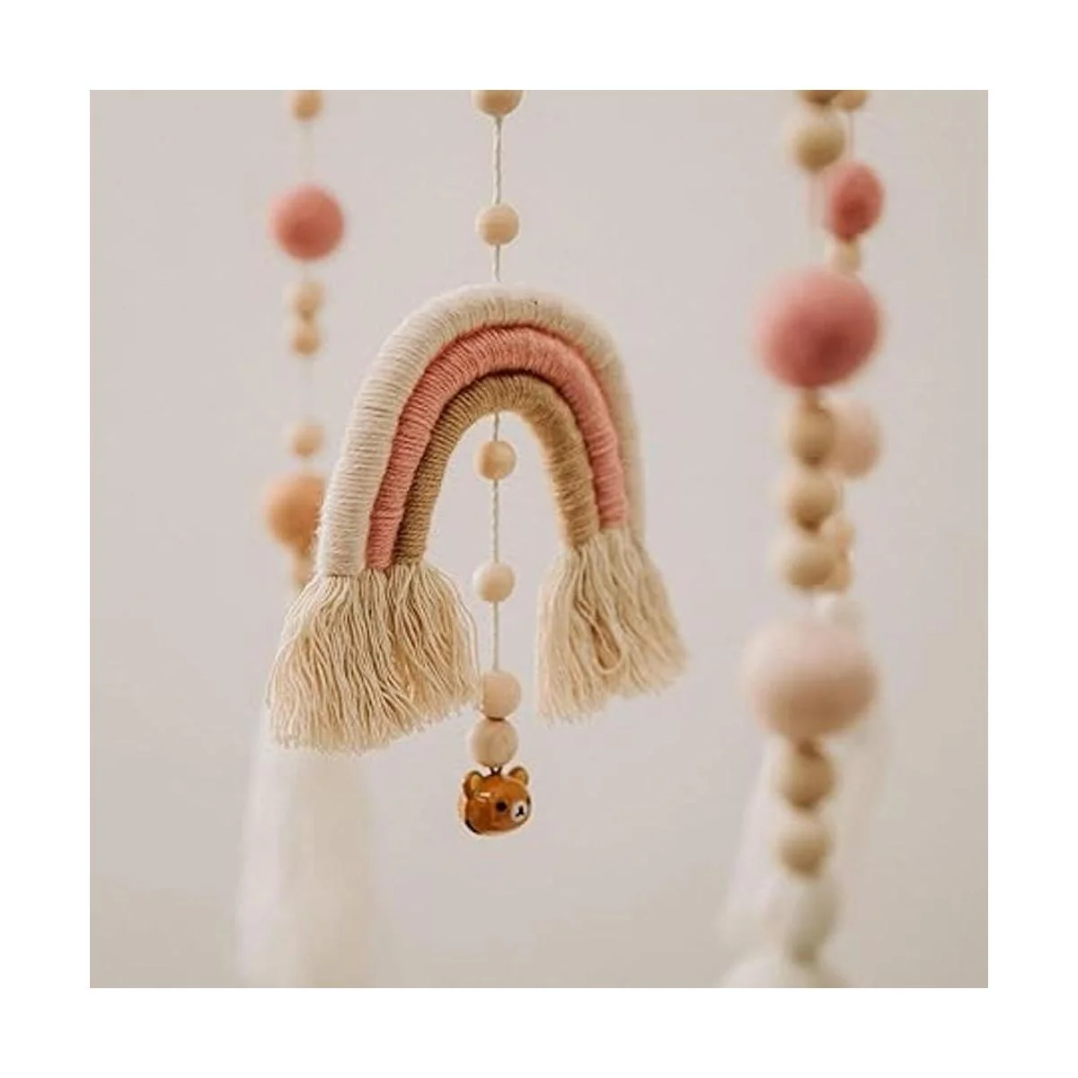 Cuna móvil para bebé cuna de arco iris móvil de madera_4