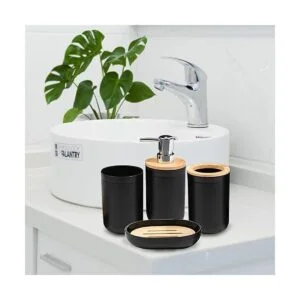 CERBIOR Juego de accesorios de baño de bambú juego de_6