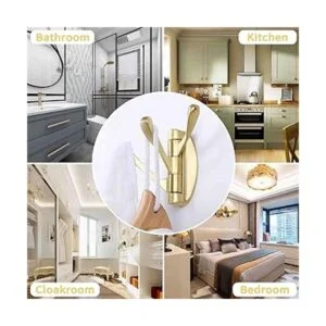 Gancho giratorio para toallas de color dorado cepillado 2_4