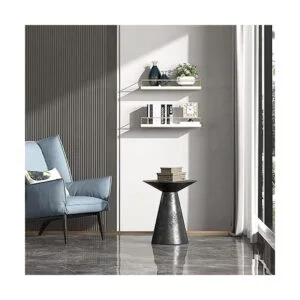 Shario Estantes flotantes blancos juego de 2 estantes_5