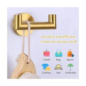 Toalla doble gancho de oro cepillado 2 piezas ángulo_4