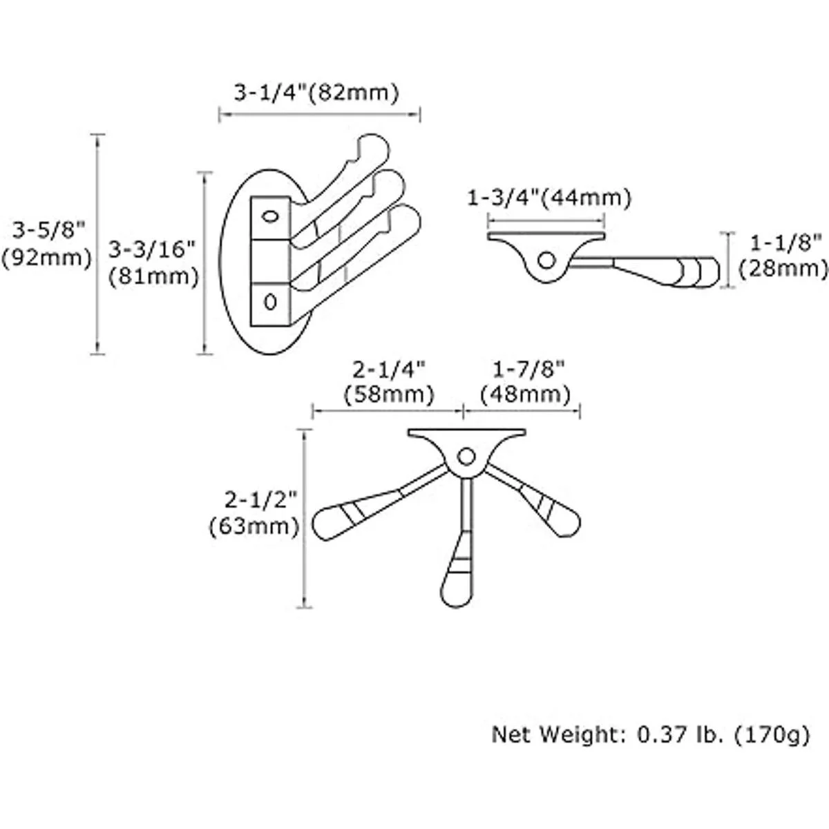 Gancho giratorio para toallas de color dorado cepillado 2_2