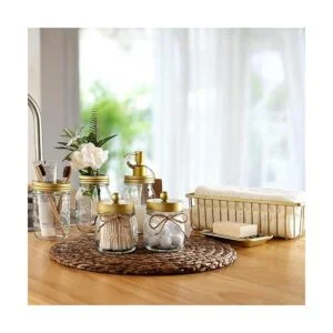 Juego de accesorios de baño de tarros Mason de alta_3