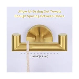 Toalla doble gancho de oro cepillado 2 piezas ángulo_5