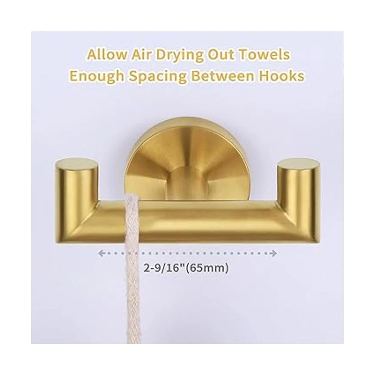 Toalla doble gancho de oro cepillado 2 piezas ángulo_5