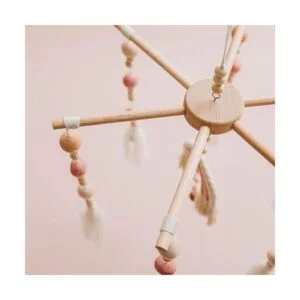 Cuna móvil para bebé cuna de arco iris móvil de madera_5