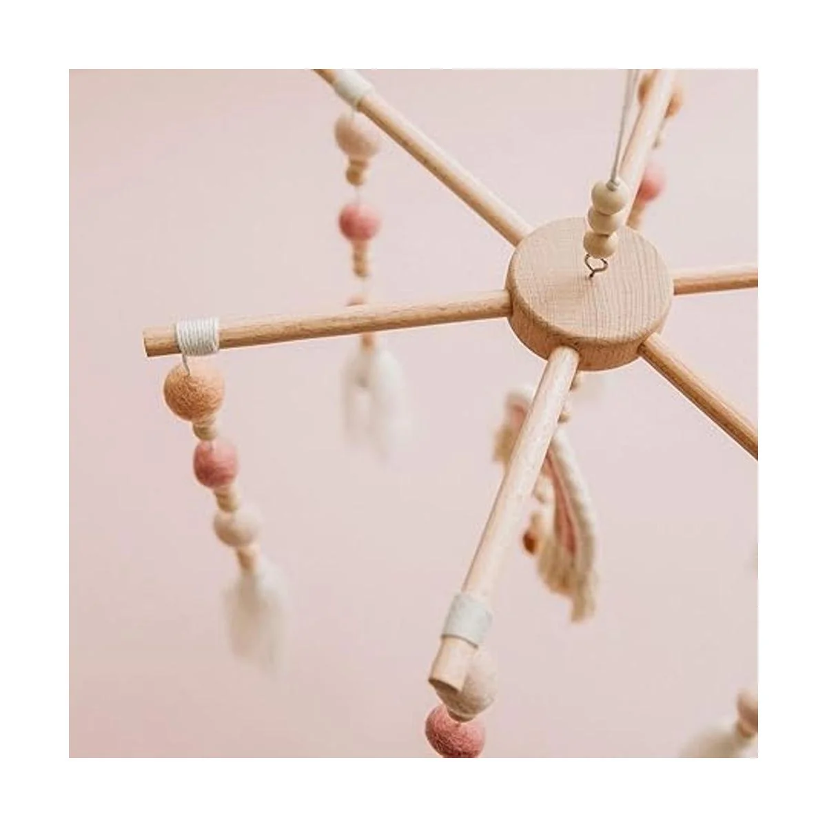 Cuna móvil para bebé cuna de arco iris móvil de madera_5