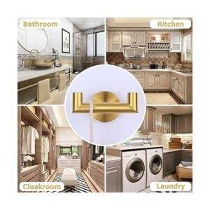 Toalla doble gancho de oro cepillado 2 piezas ángulo_3