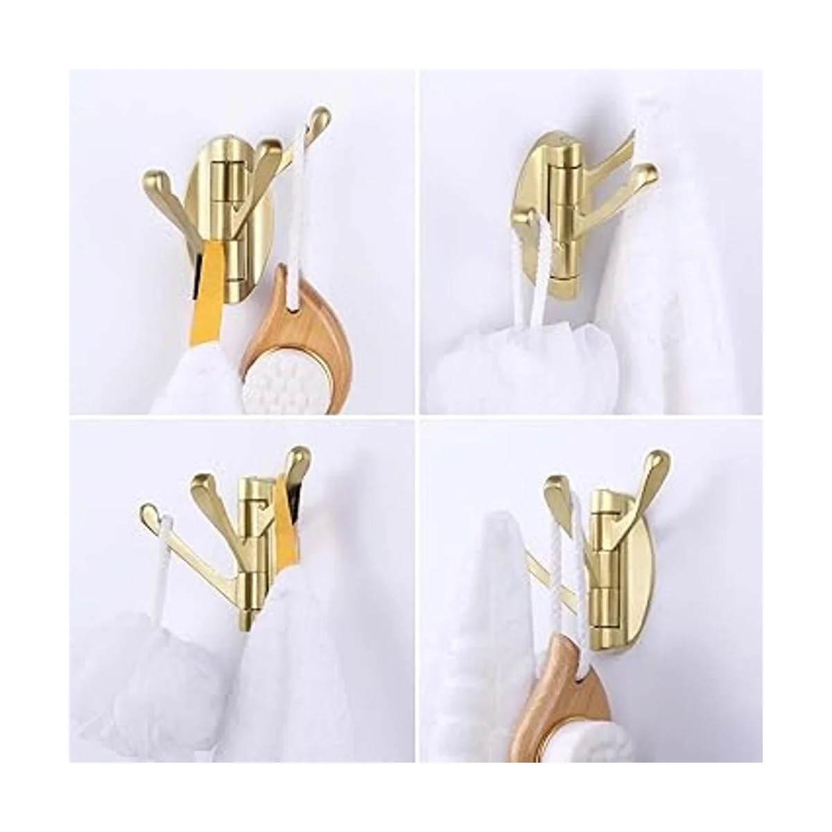 Gancho giratorio para toallas de color dorado cepillado 2_6