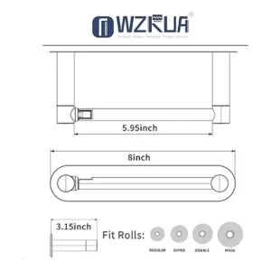 WZRUA Soporte adhesivo para papel higiénico de níquel_5