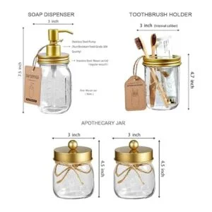 Juego de accesorios de baño de tarros Mason de alta_5