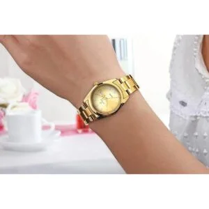 Reloj de pulsera de acero inoxidable plateado para mujer_6