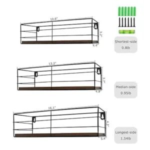 CRUGLA Juego de 3 estantes flotantes para montar en la_3