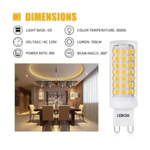 LEDGLE Bombilla LED G9 8 W 88 LEDS 700 lm luz blanca_2
