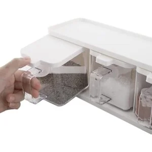 Hedume Paquete de 2 cajas de condimentos transparentes de_2
