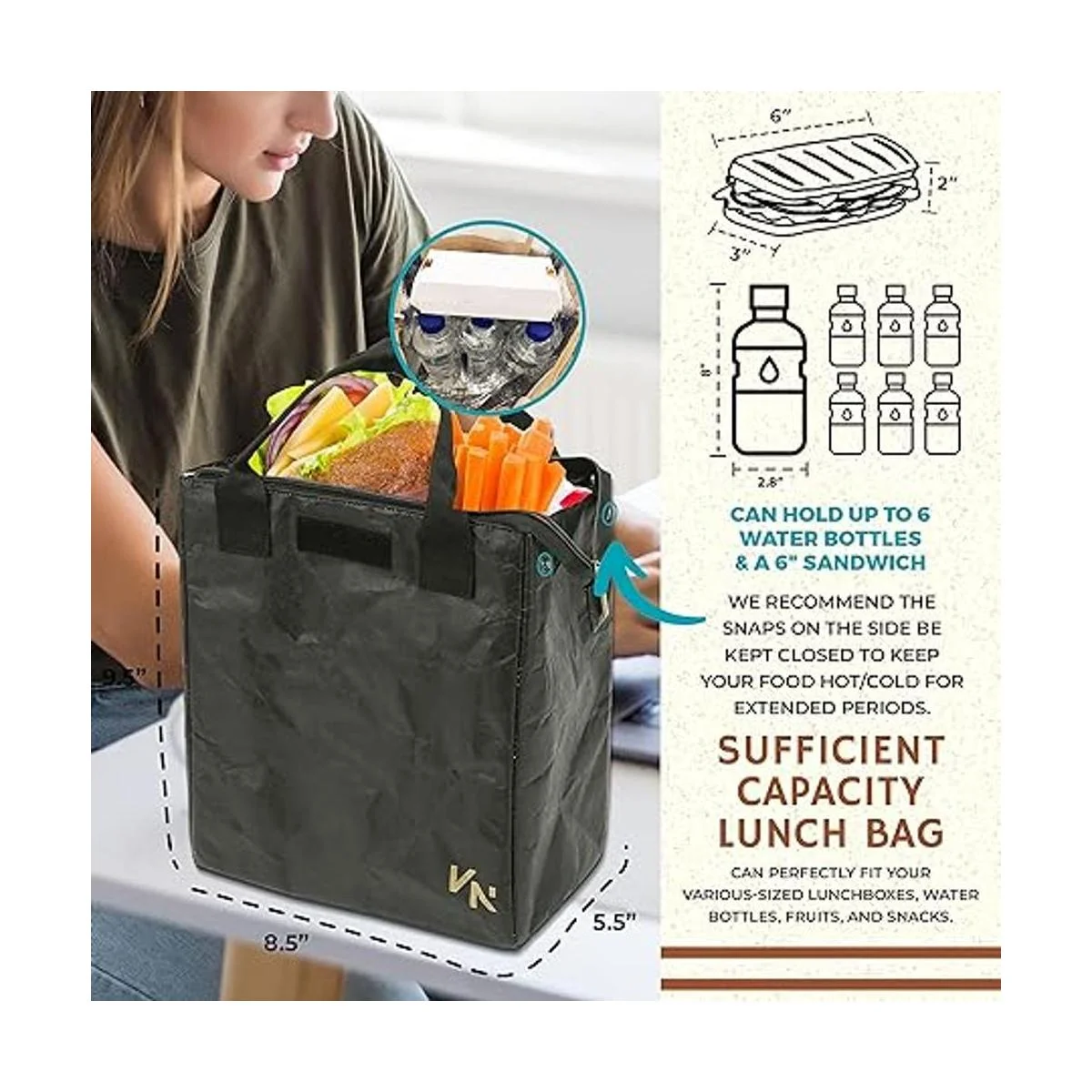 VonNova Tyvek Lonchera térmica estética ligera y_2