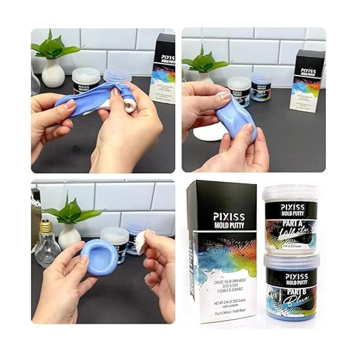 Kit de fabricación de moldes de silicona para masilla_3