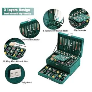 QBestry Joyero para mujer caja organizadora de joyas de_3