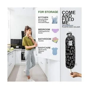 2 piezas impermeable plástico bolsa de basura titular de_5