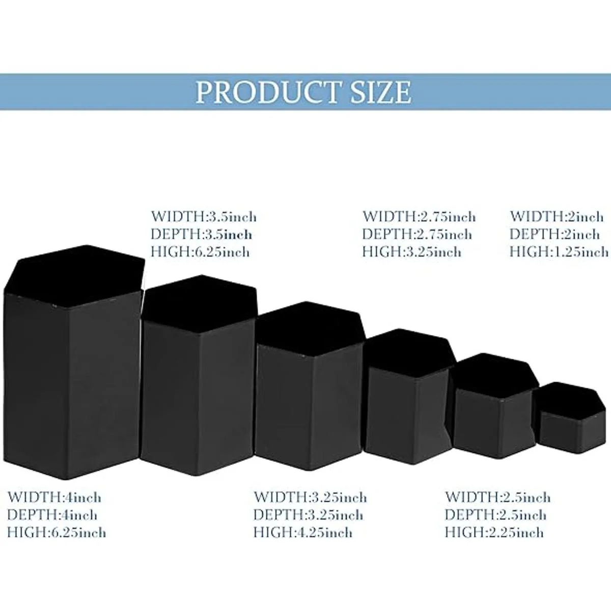 Elevadores hexagonales para exhibición de joyas soportes_4