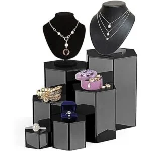 Elevadores hexagonales para exhibición de joyas soportes_3